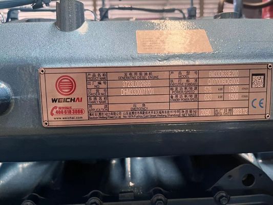 haut-parleur silencieux 50HZ pour Weichai 500KW générateur diesel ensemble avec système de refroidissement à l'eau